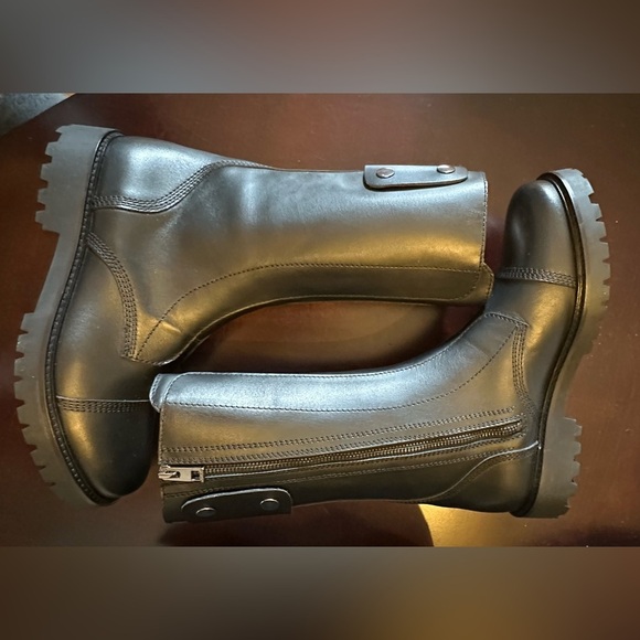 NIB ZADIG & VOLTAIRE Joe High Smooth Calfskin Moto Boots 39 US 8 Black Zipper - Picture 6 of 12